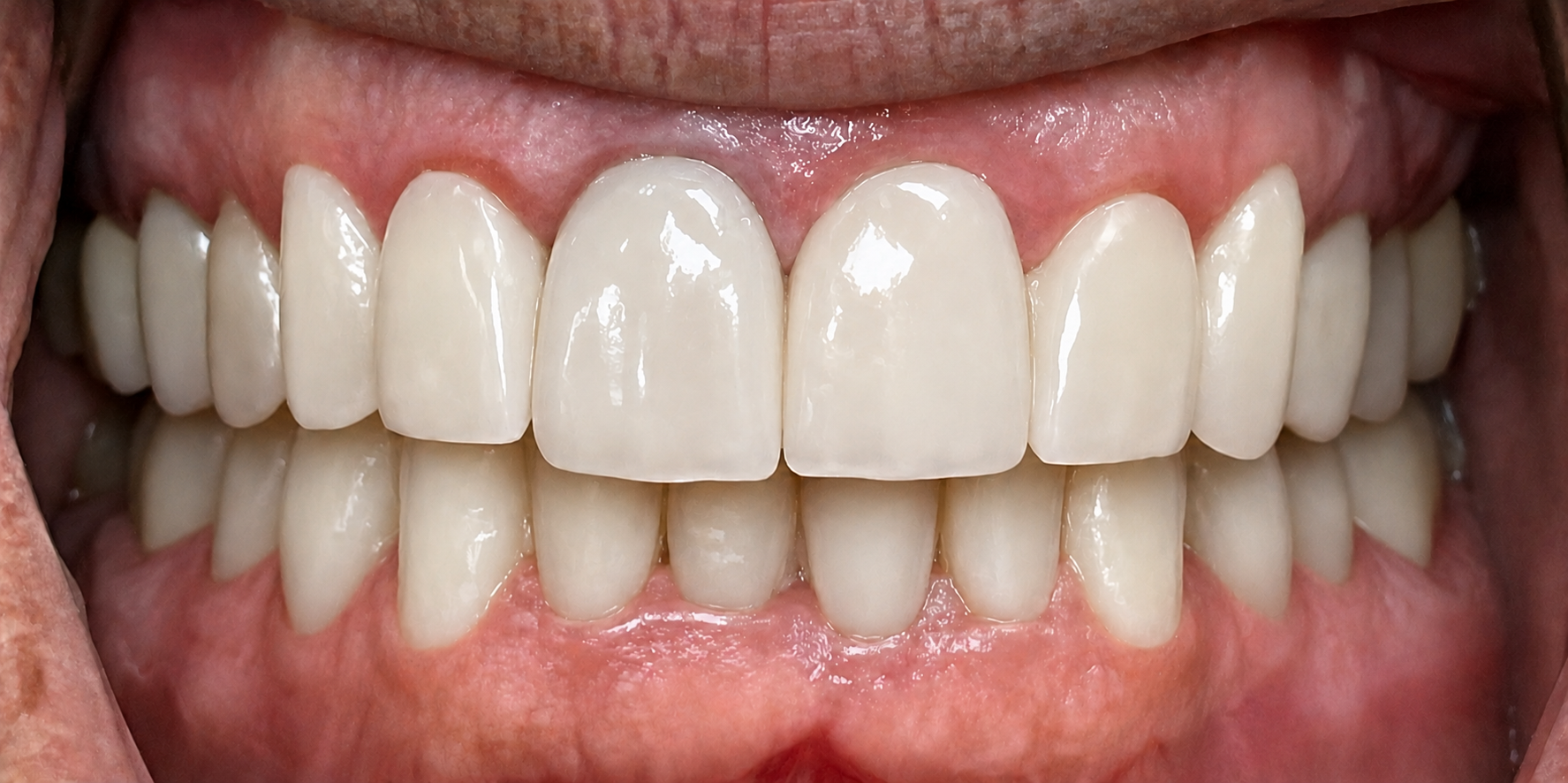 Close-up of Steven's teeth after Invisalign